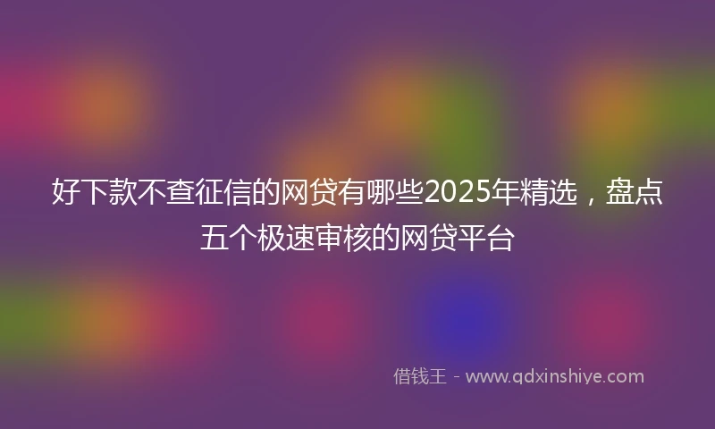 好下款不查征信的网贷有哪些2025年精选,盘点五个极速审核的网贷平台