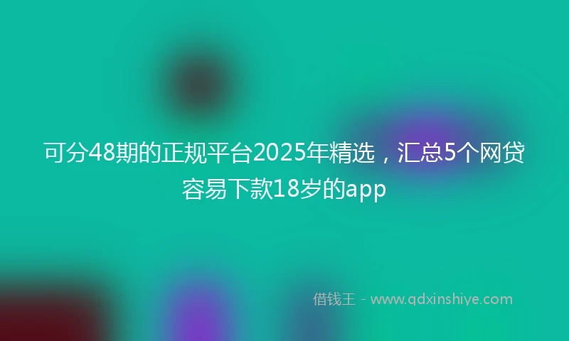 可分48期的正规平台2025年精选，汇总5个网贷容易下款18岁的app