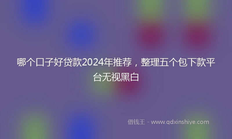 哪个口子好贷款2024年推荐,整理五个包下款平台无视黑白