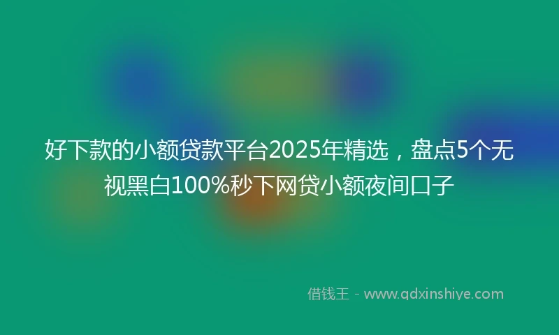好下款的小额贷款平台2025年精选，盘点5个无视黑白100%秒下网贷小额夜间口子