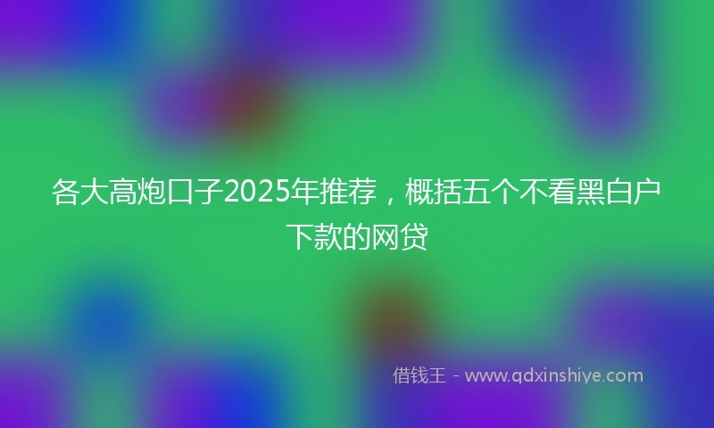 各大高炮口子2025年推荐，概括五个不看黑白户下款的网贷