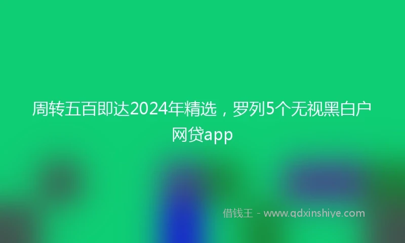 周转五百即达2024年精选，罗列5个无视黑白户网贷app
