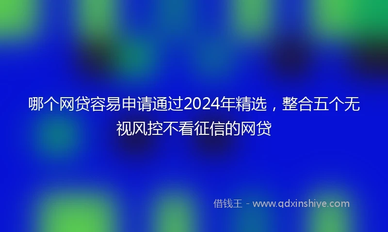 哪个网贷容易申请通过2024年精选，整合五个无视风控不看征信的网贷
