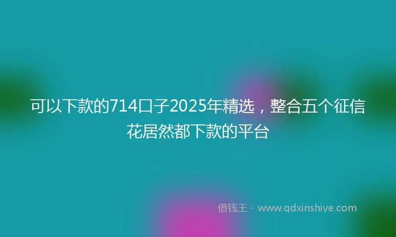 可以下款的714口子2025年精选，整合五个征信花居然都下款的平台
