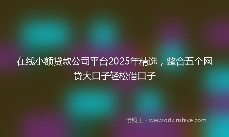 在线小额贷款公司平台2025年精选，整合五个网贷大口子轻松借口子
