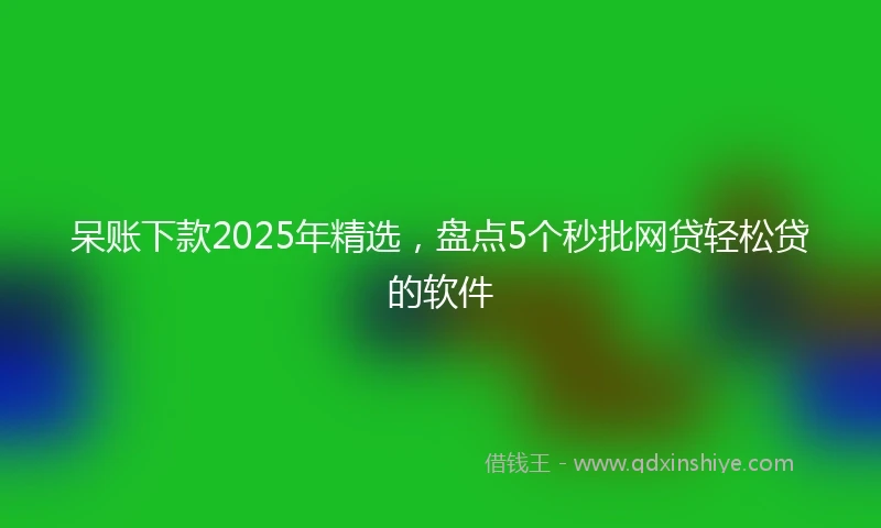 呆账下款2025年精选，盘点5个秒批网贷轻松贷的软件