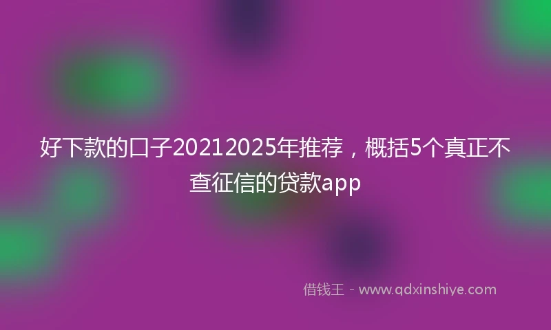 好下款的口子20212025年推荐，概括5个真正不查征信的贷款app