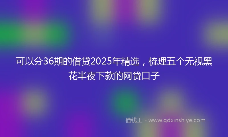 可以分36期的借贷2025年精选，梳理五个无视黑花半夜下款的网贷口子