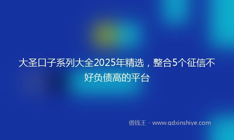 大圣口子系列大全2025年精选，整合5个征信不好负债高的平台