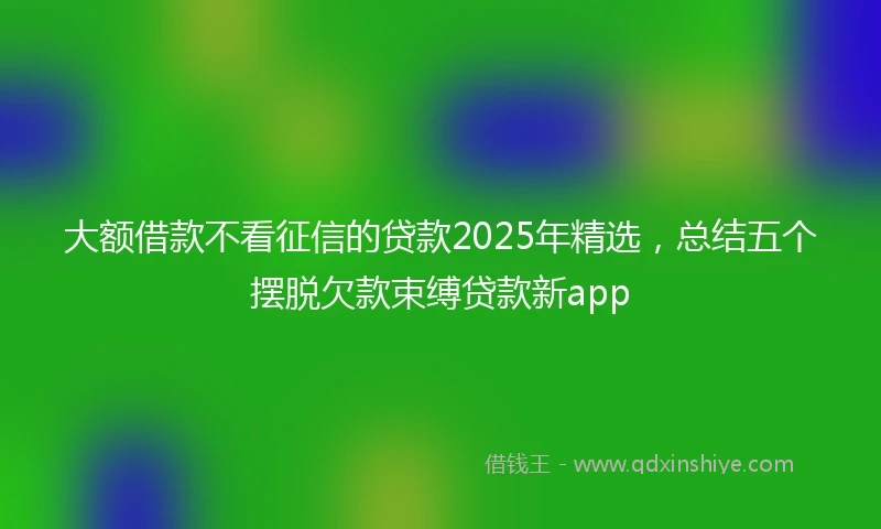 大额借款不看征信的贷款2025年精选，总结五个摆脱欠款束缚贷款新app
