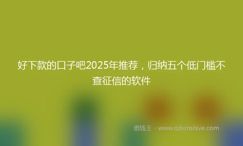好下款的口子吧2025年推荐，归纳五个低门槛不查征信的软件