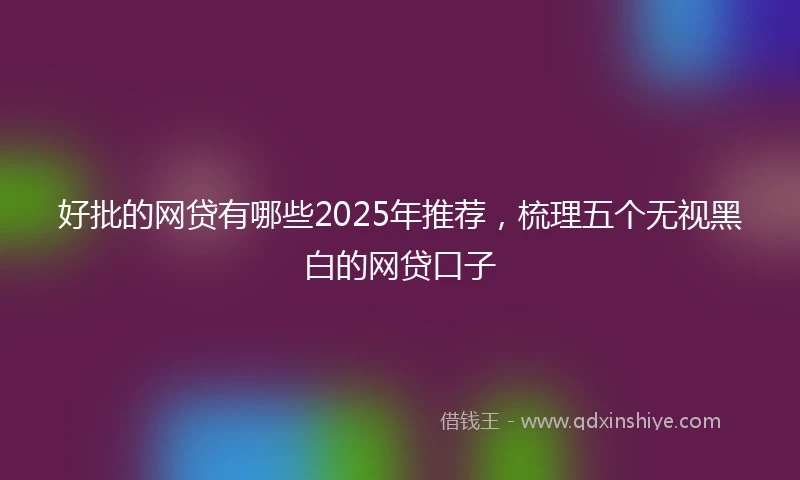 好批的网贷有哪些2025年推荐，梳理五个无视黑白的网贷口子