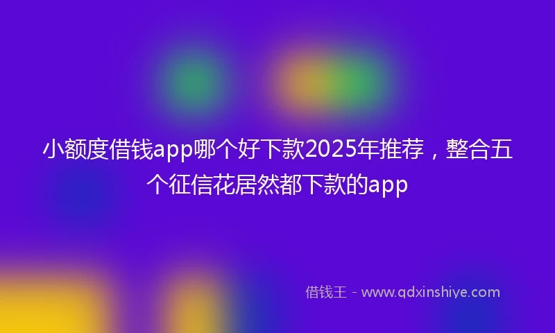 小额度借钱app哪个好下款2025年推荐，整合五个征信花居然都下款的app