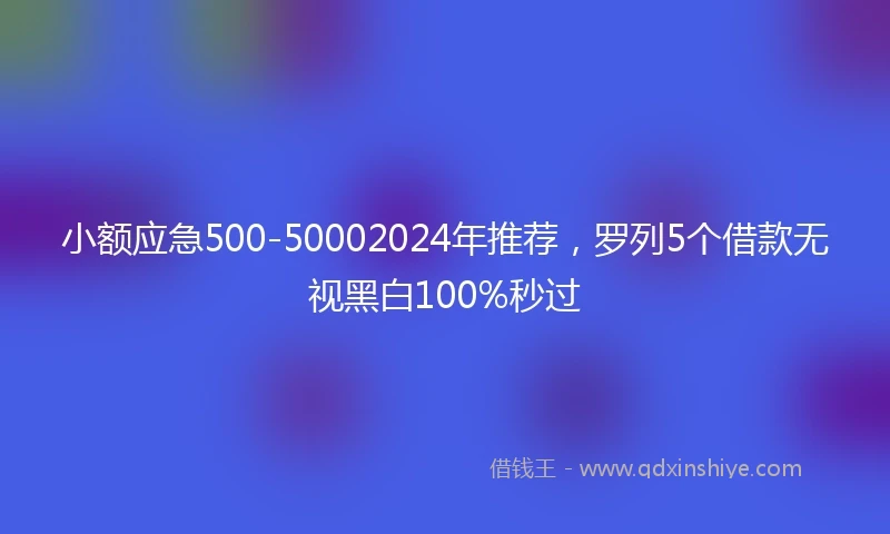 小额应急500-50002024年推荐，罗列5个借款无视黑白100%秒过