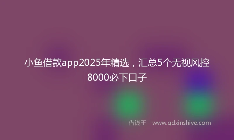 小鱼借款app2025年精选，汇总5个无视风控8000必下口子