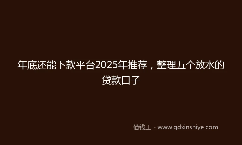 年底还能下款平台2025年推荐，整理五个放水的贷款口子