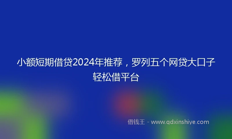 小额短期借贷2024年推荐，罗列五个网贷大口子轻松借平台
