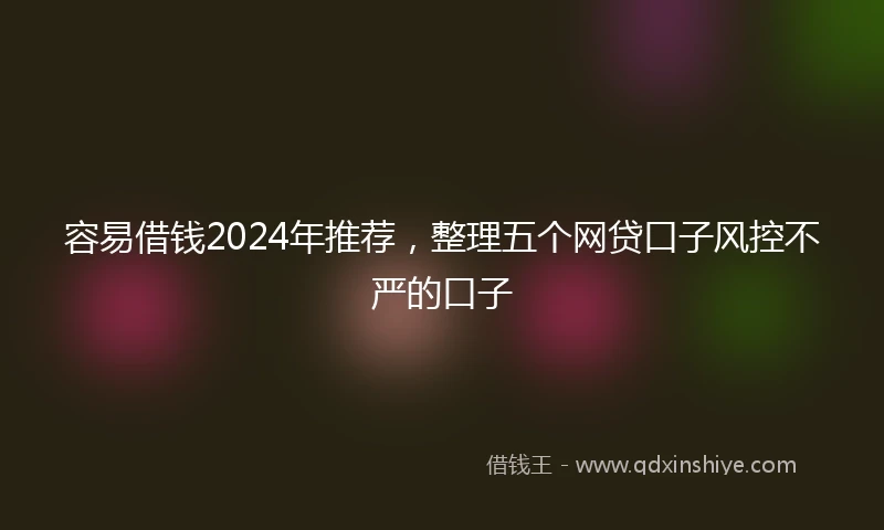 容易借钱2024年推荐，整理五个网贷口子风控不严的口子