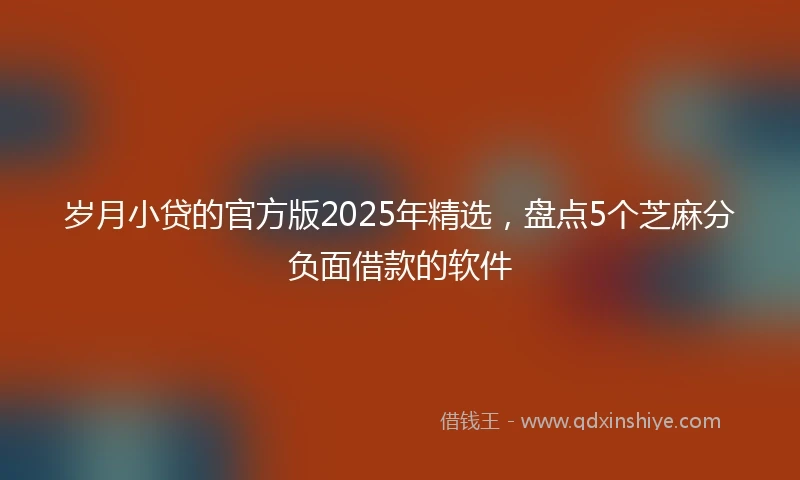 岁月小贷的官方版2025年精选，盘点5个芝麻分负面借款的软件