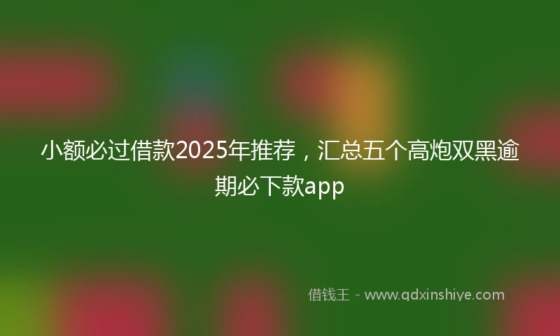 小额必过借款2025年推荐，汇总五个高炮双黑逾期必下款app