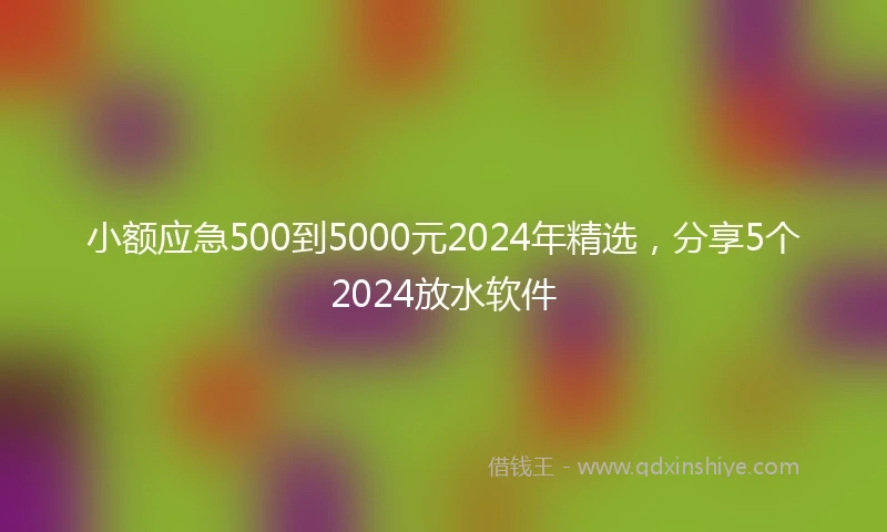 小额应急500到5000元2024年精选，分享5个2024放水软件