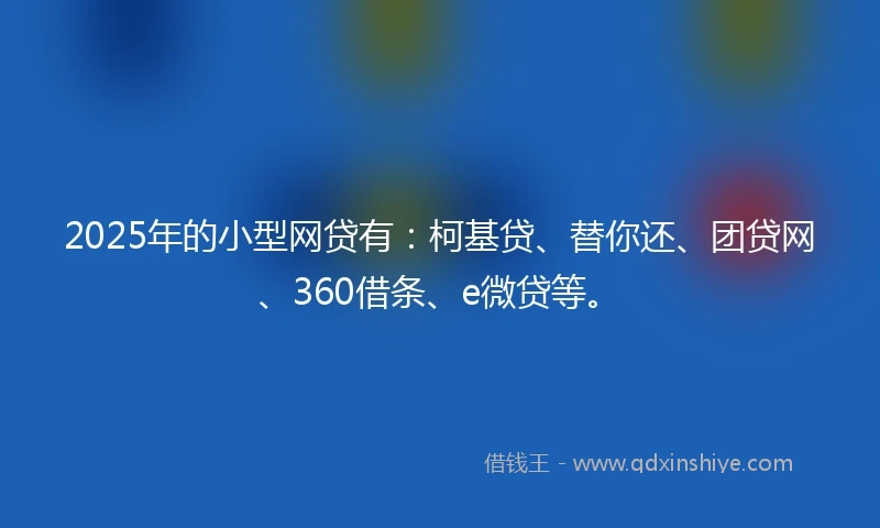2025年的小型网贷有：柯基贷、替你还、团贷网、360借条、e微贷等。