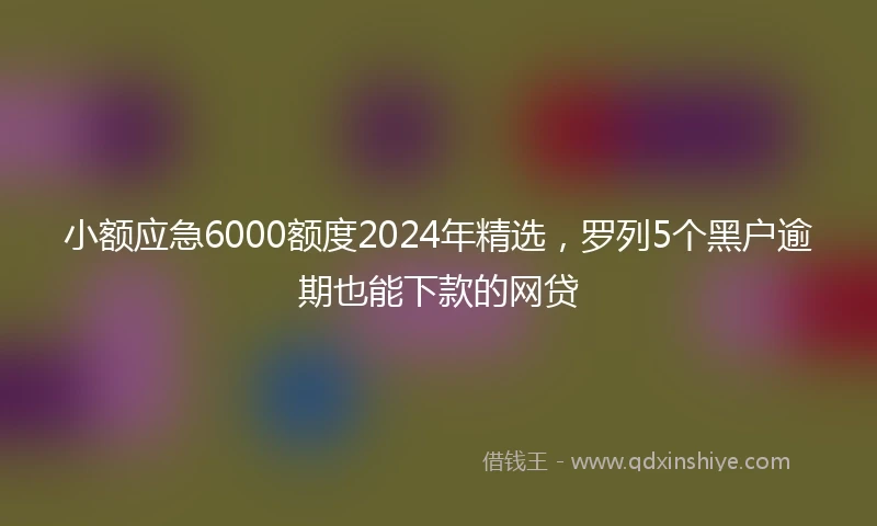 小额应急6000额度2024年精选，罗列5个黑户逾期也能下款的网贷