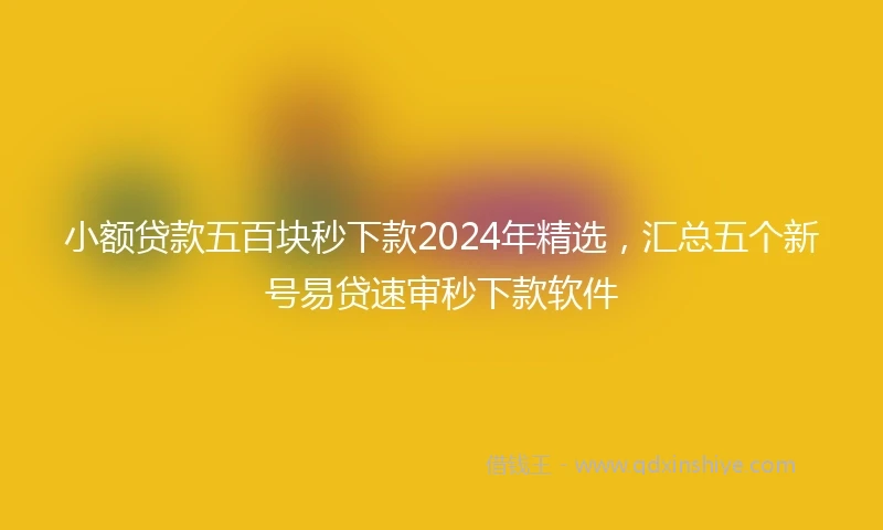 小额贷款五百块秒下款2024年精选，汇总五个新号易贷速审秒下款软件