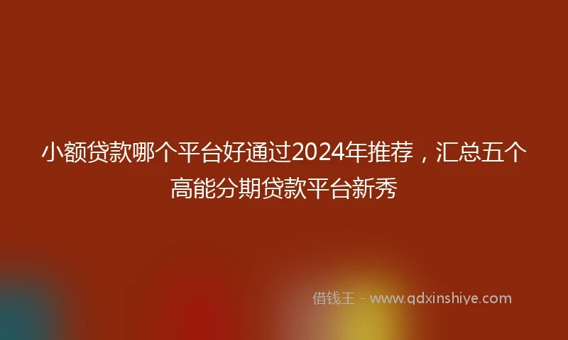 小额贷款哪个平台好通过2024年推荐，汇总五个高能分期贷款平台新秀