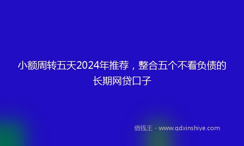 小额周转五天2024年推荐，整合五个不看负债的长期网贷口子