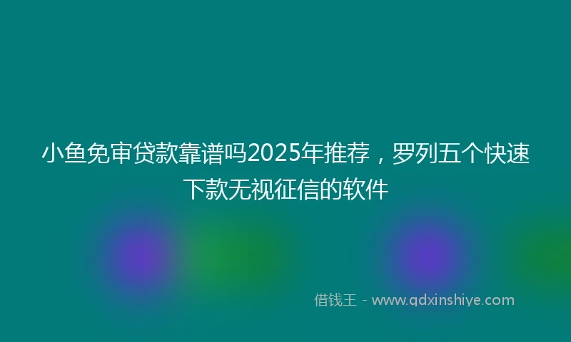 小鱼免审贷款靠谱吗2025年推荐,罗列五个快速下款无视征信的软件