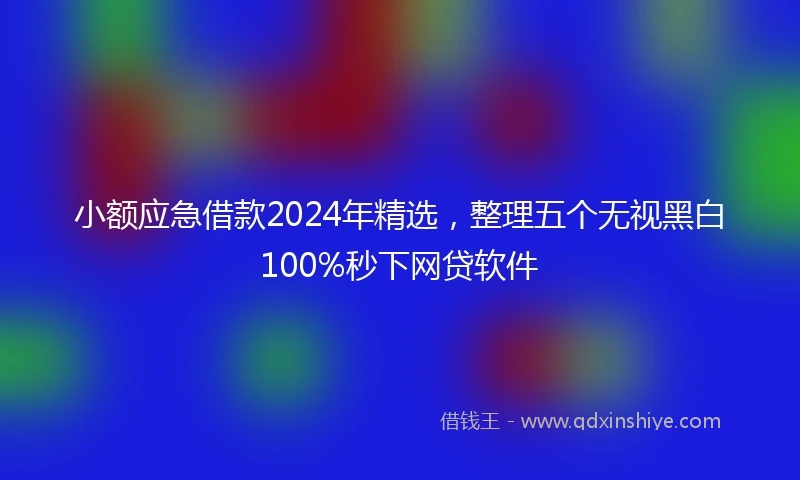 小额应急借款2024年精选，整理五个无视黑白100%秒下网贷软件
