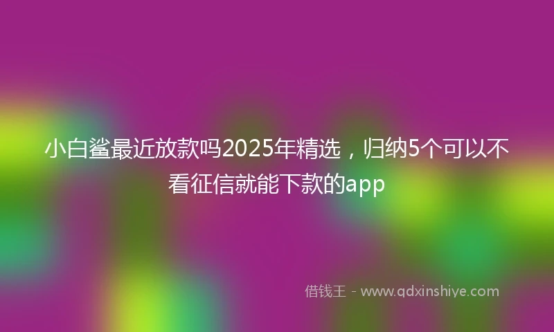 小白鲨最近放款吗2025年精选，归纳5个可以不看征信就能下款的app