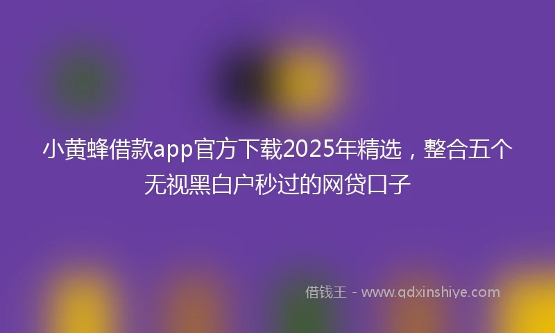 小黄蜂借款app官方下载2025年精选，整合五个无视黑白户秒过的网贷口子