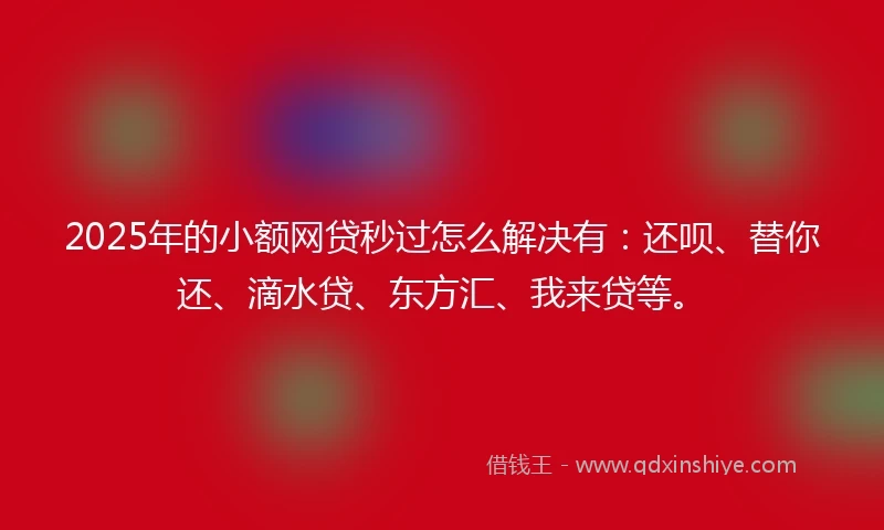2025年的小额网贷秒过怎么解决有：还呗、替你还、滴水贷、东方汇、我来贷等。