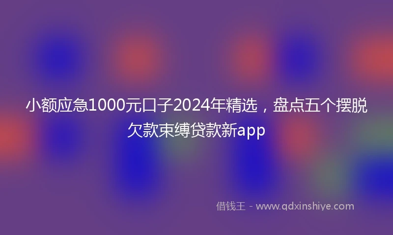 小额应急1000元口子2024年精选，盘点五个摆脱欠款束缚贷款新app