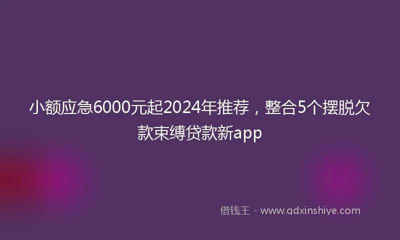 小额应急6000元起2024年推荐，整合5个摆脱欠款束缚贷款新app