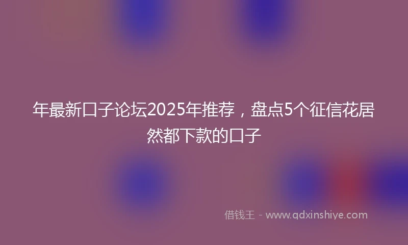 年最新口子论坛2025年推荐，盘点5个征信花居然都下款的口子