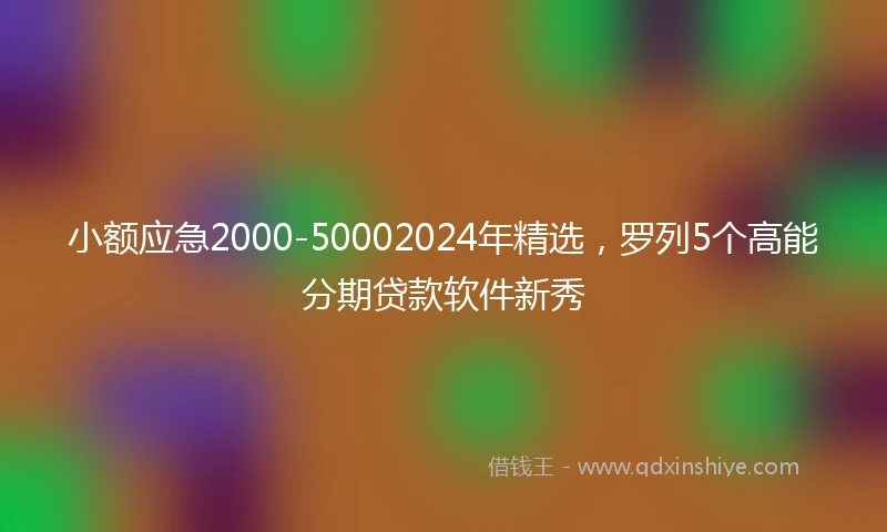 小额应急2000-50002024年精选，罗列5个高能分期贷款软件新秀