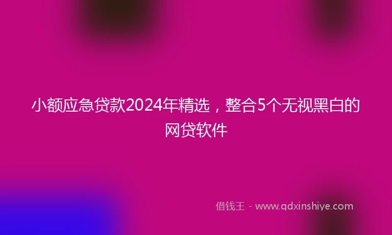 小额应急贷款2024年精选，整合5个无视黑白的网贷软件