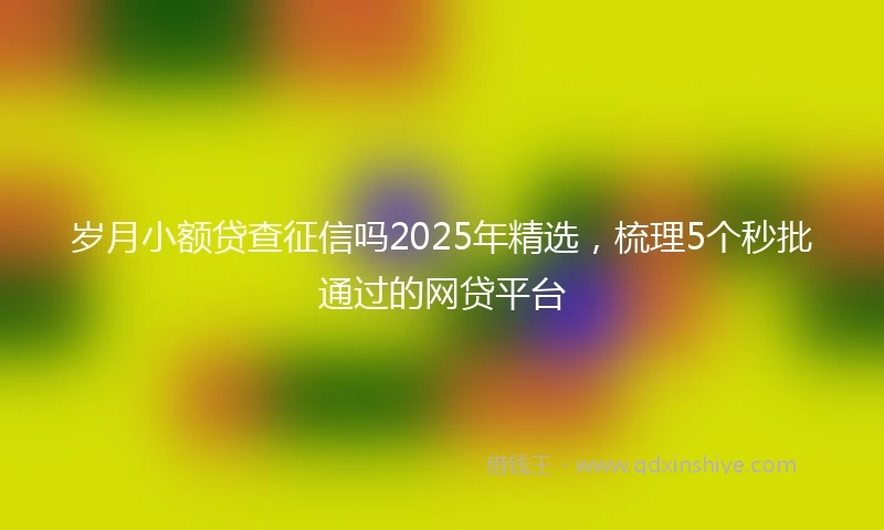岁月小额贷查征信吗2025年精选，梳理5个秒批通过的网贷平台