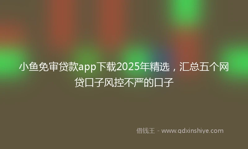 小鱼免审贷款app下载2025年精选，汇总五个网贷口子风控不严的口子