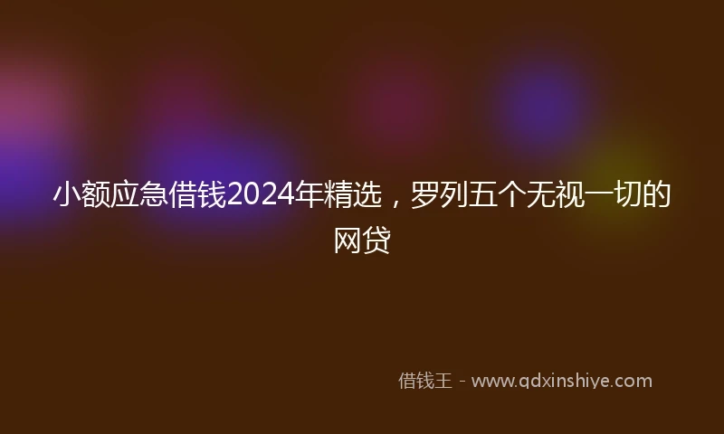 小额应急借钱2024年精选，罗列五个无视一切的网贷
