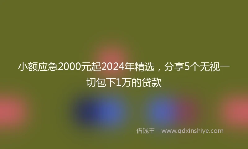 小额应急2000元起2024年精选，分享5个无视一切包下1万的贷款
