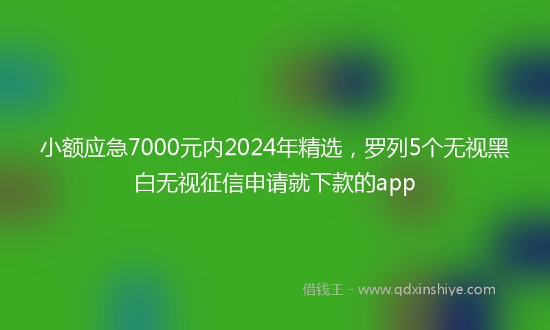 小额应急7000元内2024年精选，罗列5个无视黑白无视征信申请就下款的app