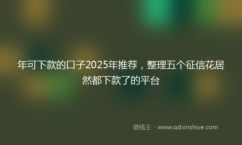 年可下款的口子2025年推荐，整理五个征信花居然都下款了的平台