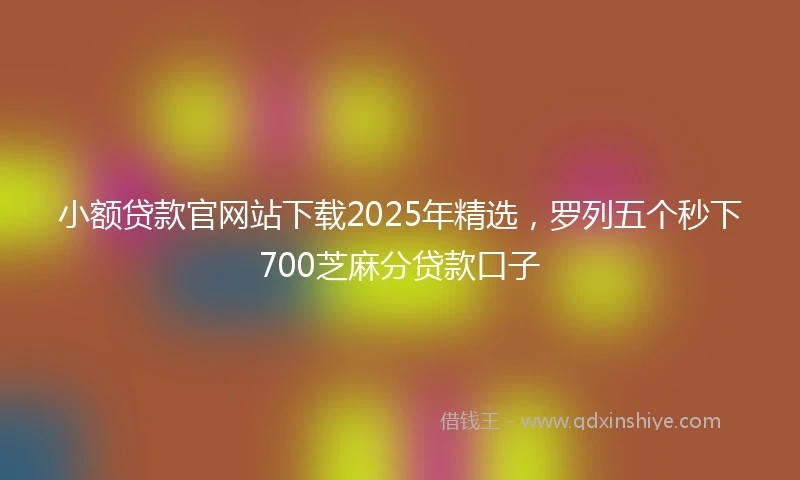 小额贷款官网站下载2025年精选，罗列五个秒下700芝麻分贷款口子