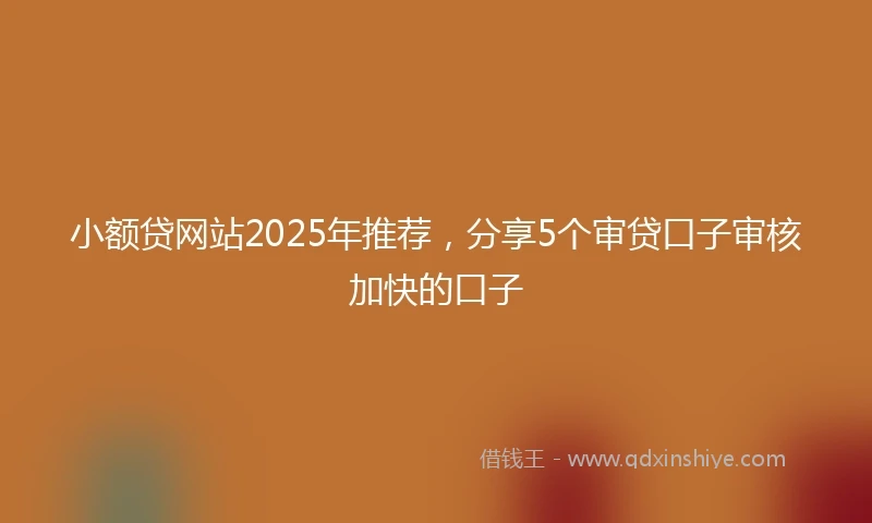 小额贷网站2025年推荐，分享5个审贷口子审核加快的口子