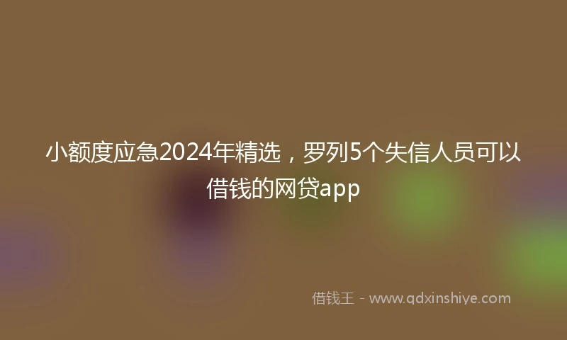 小额度应急2024年精选，罗列5个失信人员可以借钱的网贷app