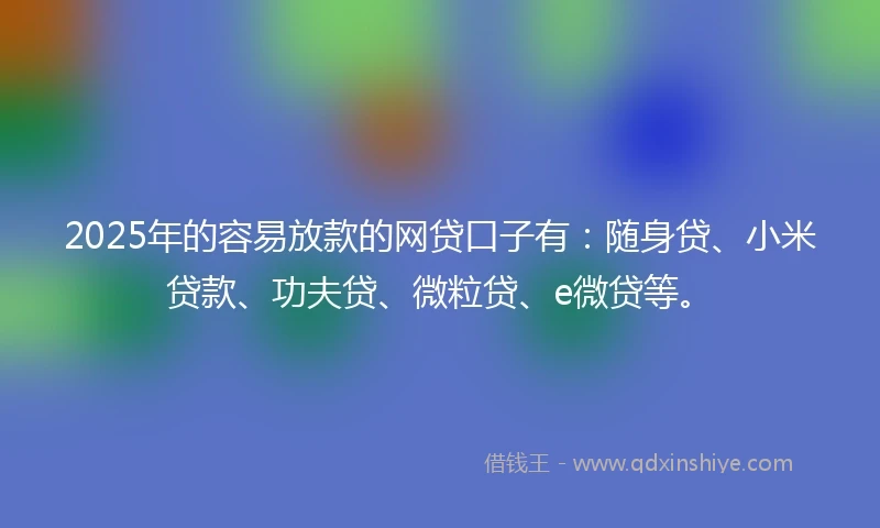 2025年的容易放款的网贷口子有：随身贷、小米贷款、功夫贷、微粒贷、e微贷等。